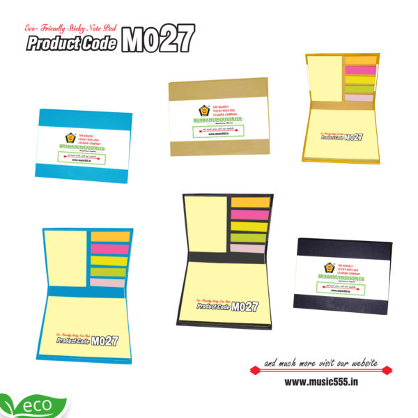 M027-Eco-Friendly-Color-Sticky-Note-Pad-music555-manufacturing-mumbai