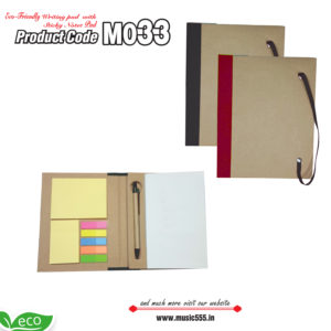 M033-Eco-Friendly-Writing-Pad-with-Sticky-Note-Pad-music555-manufacturing-mumbai