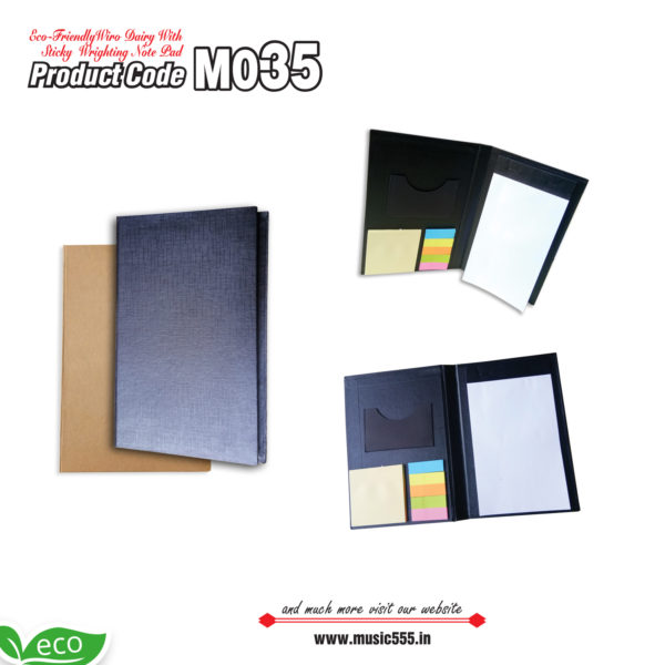 M035-Eco-Friendly-Writing-Pad-with-Sticky-Note-Pad-music555-manufacturing-mumbai