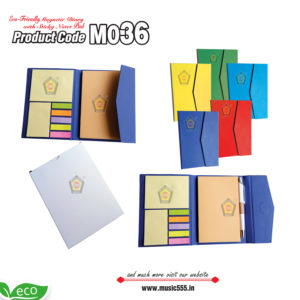 M036-Eco-Friendly-Magnetic-Diary-with-Sticky-Note-Pad-music555-manufacturing-mumbai