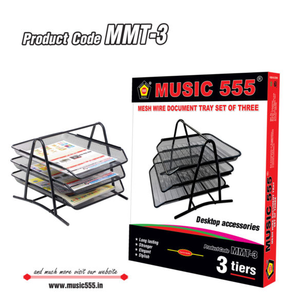 Mesh-Wire-Document-Tray-3tires-MMT-3-music555-manufacturing-mumbai