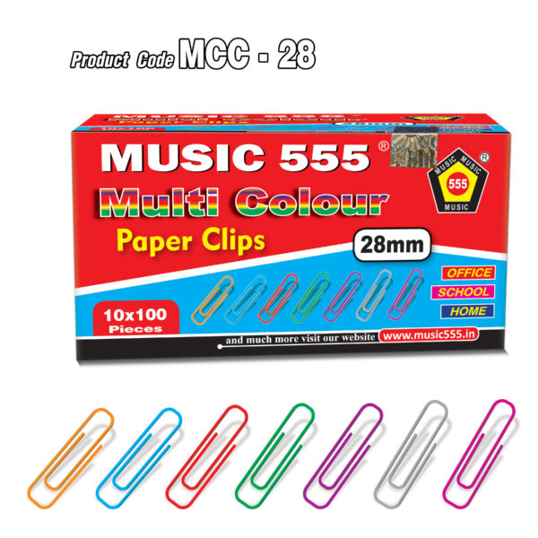 28mm-Multi-Colour-Paper-U-Clip-music555-Bharani-Industries-manufacturing-mumbai