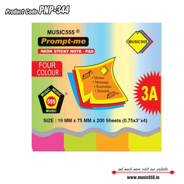 1x4-Four-Colour-Prompt-Me-Sticky-Note-Pad-Bharani-Industriesr-music555-manufacturing-mumbai