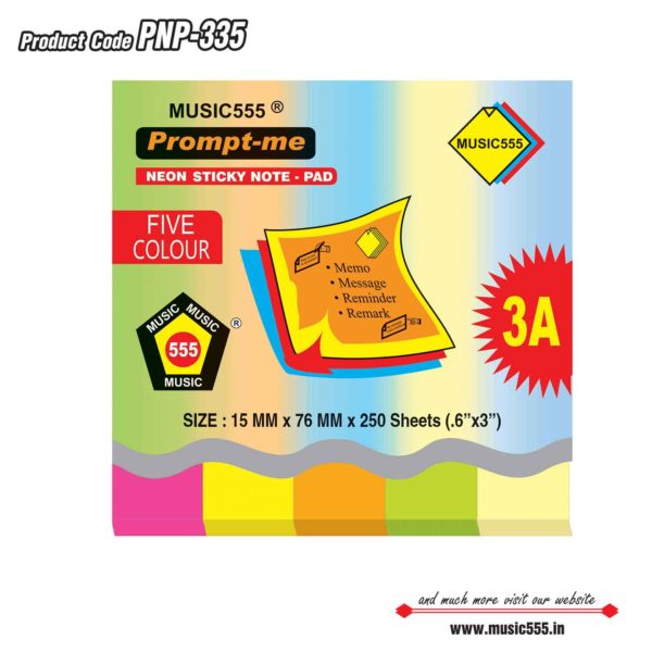 1x5-Five-Colour-Prompt-Me-Sticky-Note-Pad-Bharani-Industriesr-music555-manufacturing-mumbai