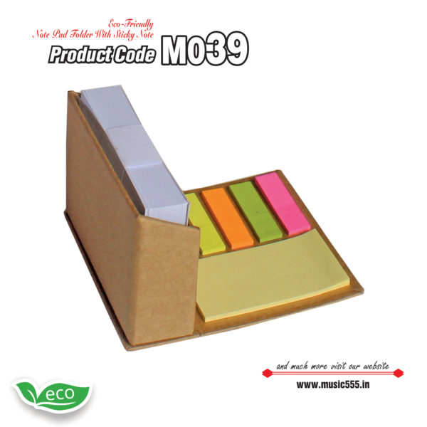M039 Eco-Friendly-Sticky-Note-Pad-Folder3-music555-manufacturing-mumbai