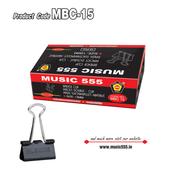15mm-12pcs-Binder-Clip-music555-manufacturing-mumbai