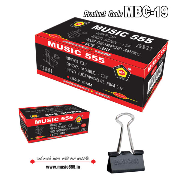 19mm-12Doz-Binder-Clip-music555-manufacturing-mumbai