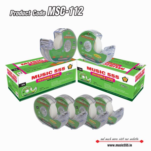 Invisible-Tape-With-Dispenser-Box-music555-manufacturing-mumbai-India