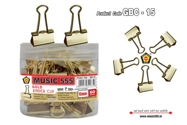 15mm-Gold-Binder-Clip-Bharani-Industries-music555-manufacturing-mumbai