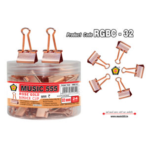 32-mm-Rose-Gold-Binder-Clip-RGBC-32-music555-Bharani-Industries-manufacturing-mumbai-India