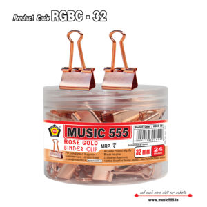 32-mm-Rose-Gold-Binder-Clip-RGBC-32-music555-Bharani-Industries-manufacturing-mumbai-India