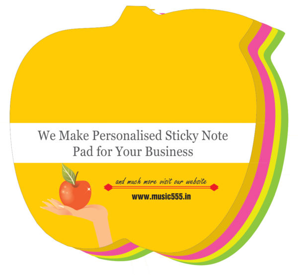 DC-011-3x3-Apple-shape-with-leaf-Mangoose-Die-cut-Sticky-Note-Pad-music555-manufacturing-mumbai1