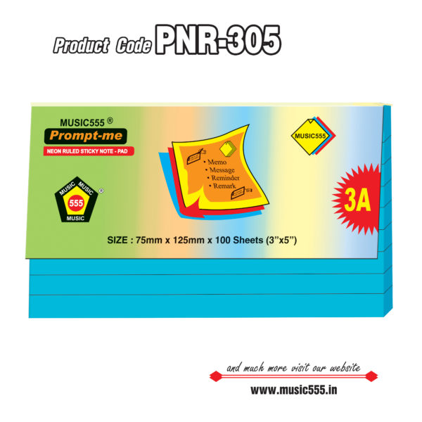 3x5-inch-3A-100-sh-Neon-Blue-Ruled-PNR-305-music555-bharani-industries-manufacturing-mumbai-India