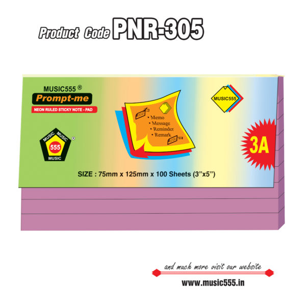 3x5-inch-3A-100-sh-Neon-Purple-Ruled-PNR-305-music555-bharani-industries-manufacturing-mumbai-India