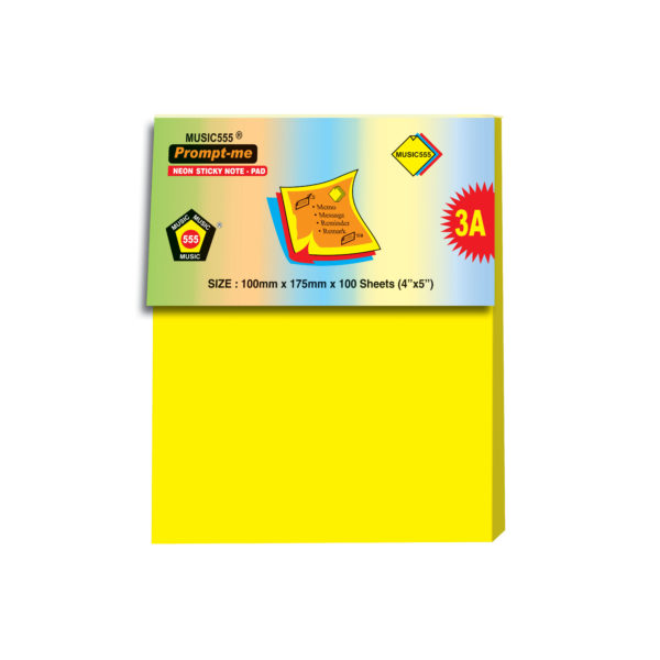 4x5-Music-Prompt-Me-Neon-Yellow-100 Sheet-music555-bharani-industries-manufacturing-mumbai-India