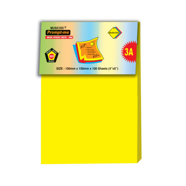 4x6-Music-Prompt-Me-Neon-Yellow-100 Sheet-music555-bharani-industries-manufacturing-mumbai-India