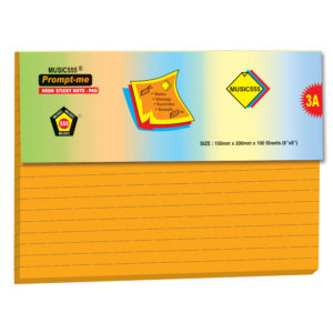 6x8-Music-Prompt-Me-Neon-Orange-Rulled-100 Sheet-music555-bharani-industries-manufacturing-mumbai-India