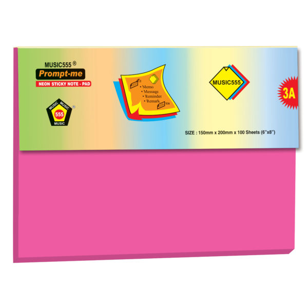 6x8-Music-Prompt-Me-Neon-Pink-100 Sheet-music555-bharani-industries-manufacturing-mumbai-India