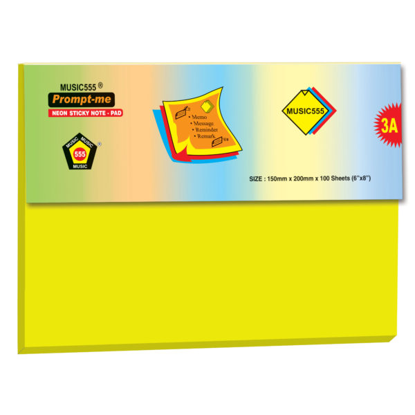 6x8-Music-Prompt-Me-Neon-Yellow-100 Sheet-music555-bharani-industries-manufacturing-mumbai-India