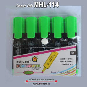 Highlighter-Green-5-pcs-MHL-114-music555-Bharani-Industries-manufacturing-mumbai-India
