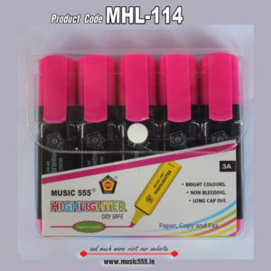 Highlighter-Pink-5-pcs-MHL-114-music555-Bharani-Industries-manufacturing-mumbai-India