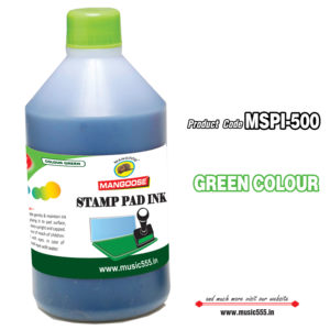 Mangoose-Stamp-pad-ink-500ml-Green-Colour-music555-Bharani-Industries-manufacturing-mumbai-India